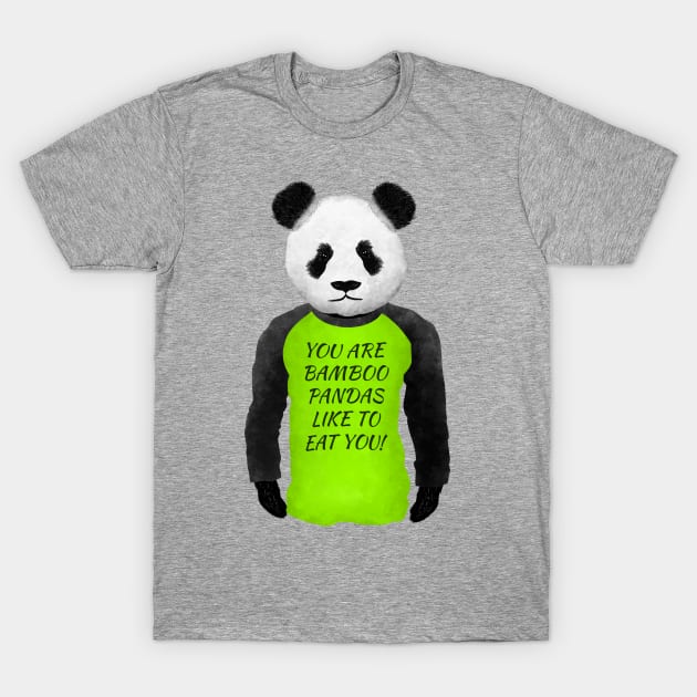 Funny Panda Warning T-Shirt by mailboxdisco